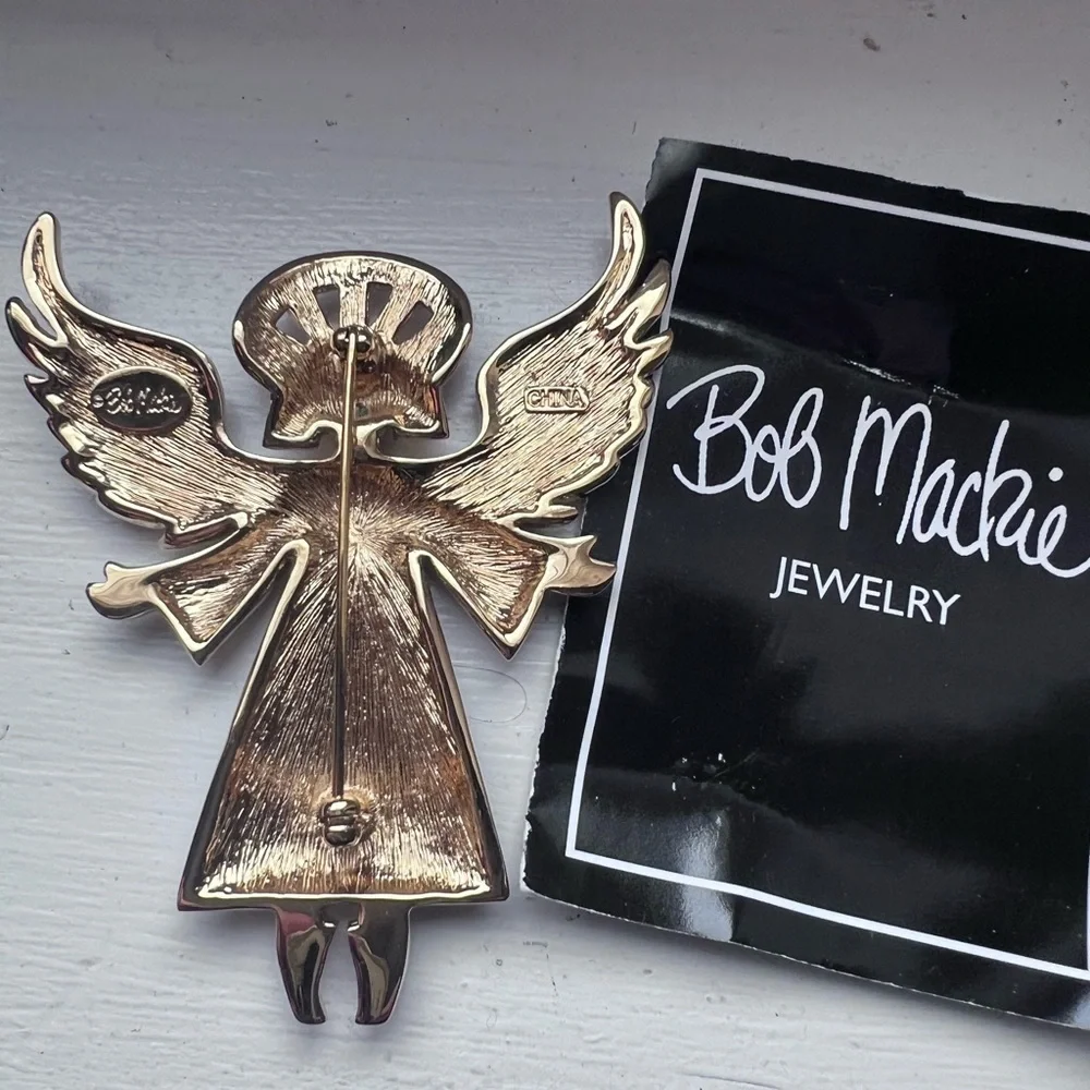 Bob Mackie Multicolor Mosaic Angel Brooch